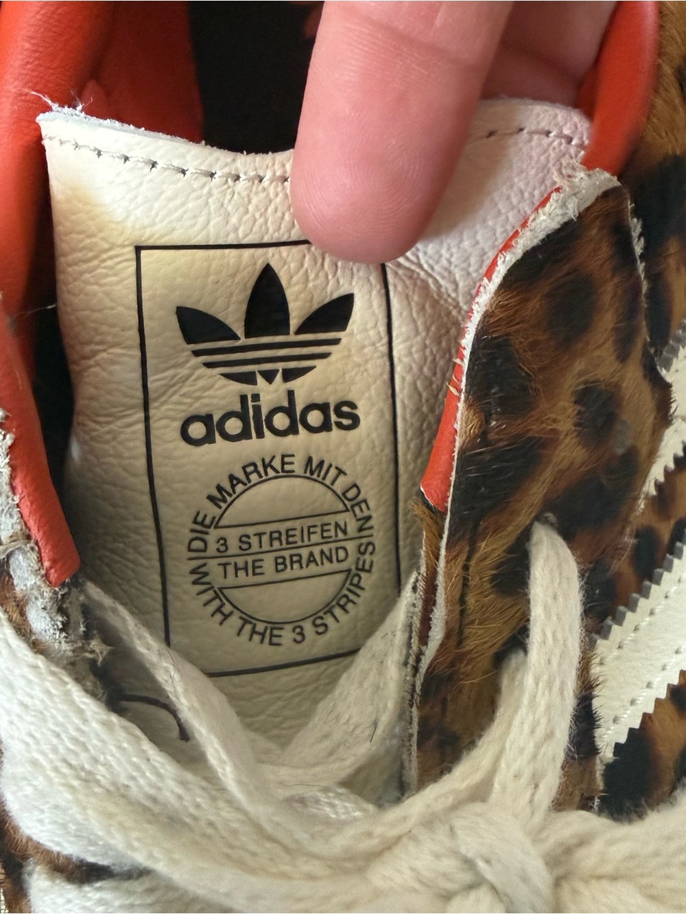 Adidas Samba OG Shoes in Core Black / Preloved Red / Cream White Cheetah Leopard - Picture 4 of 9